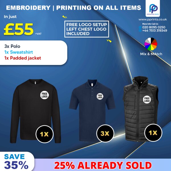Classic Comfort Trio Winter Workwear Bundle with Free Left Chest Logo, Embroidered & Printed Thumbnail