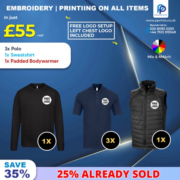 Comfort Trio Winter Workwear Bundle with Free Left Chest Logo, Embroidered & Printed Thumbnail