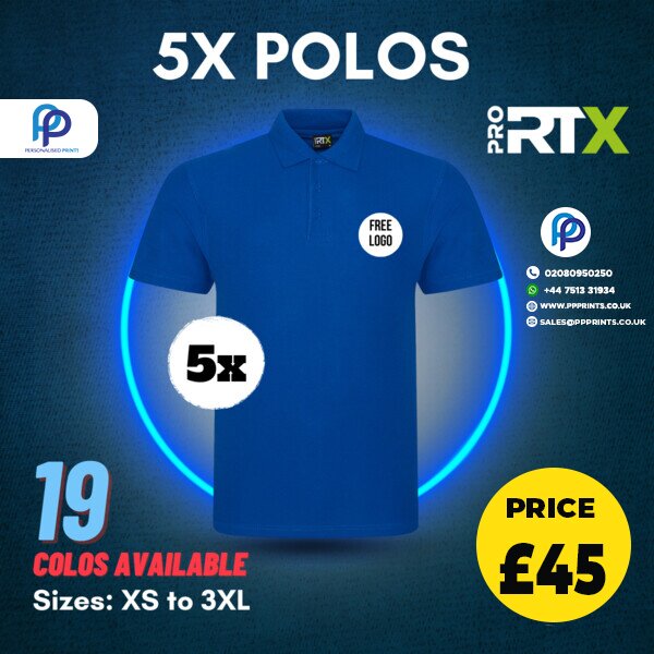 5x Pro RTX Polo Bundle with Free Left Chest Logo Thumbnail