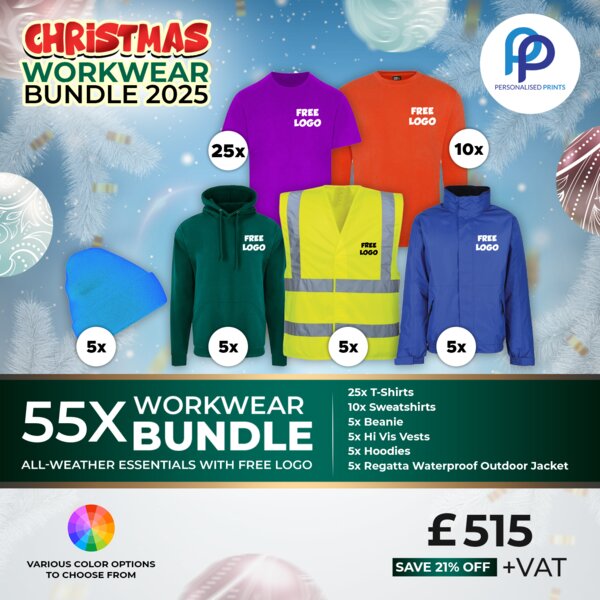 55X Christmas All Weather Essentials Workwear Bundle + Free Left Chest Print Thumbnail