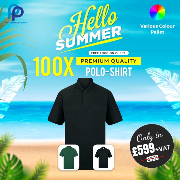 100X Polo Shirts Summer Bundle with Free Left Chest Logo Thumbnail