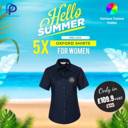 5 Oxford Shirt Short Sleeve Free Left Chest Embroidery / Printing Thumbnail